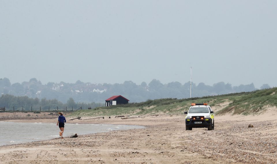  Popular beaches, like Camber Sands in East Sussex, were deserted today