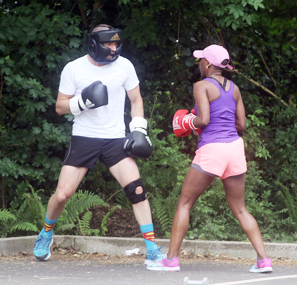 Fred Sirieix was spotted enjoying an intense boxing session with his fiancee in London