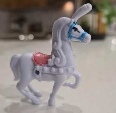 A mum was left horrified after spotting a very rude addition to her daughter's toy horse