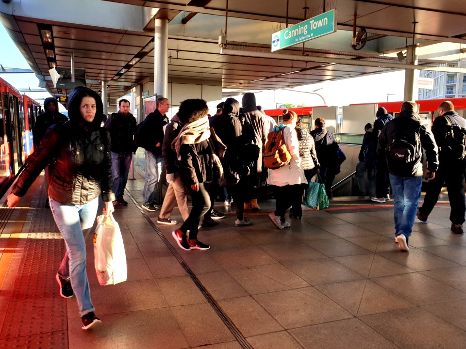  Canning Town station was full of people commuting to work