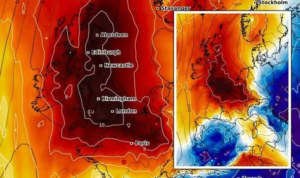 New charts show the country is set to see sizzling temperatures next week