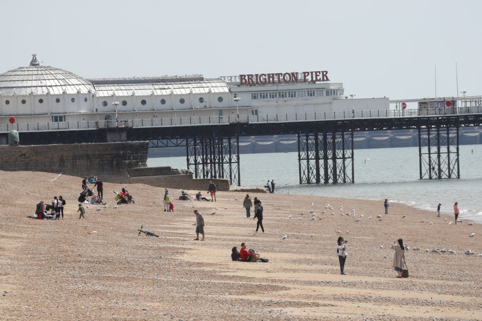  Brits enjoyed the sunshine on Brighton Beach on the first weekend since strict lockdown measures were eased