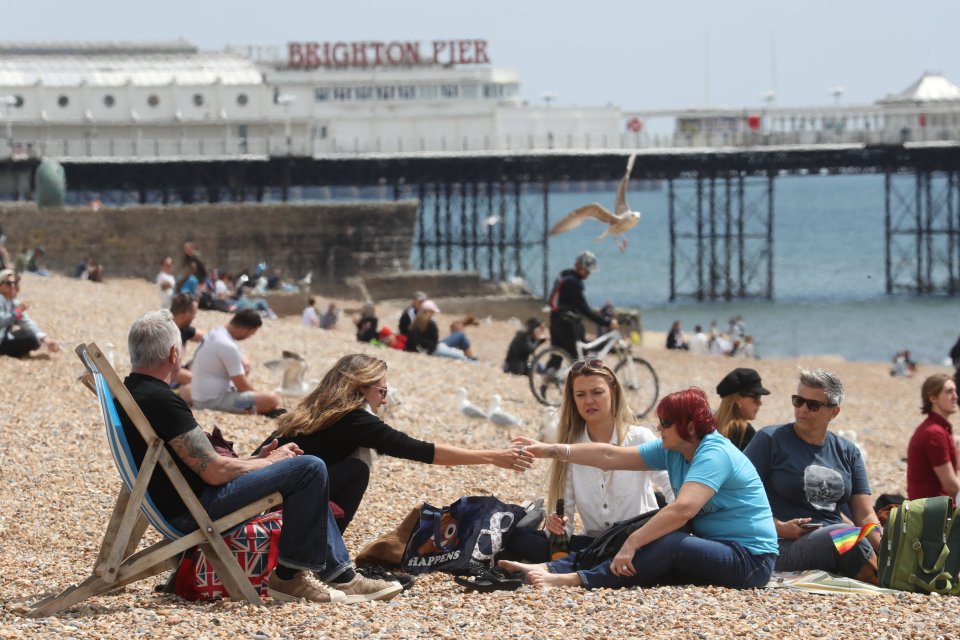  Friends were reunited on Brighton Beach after seven weeks of lockdown