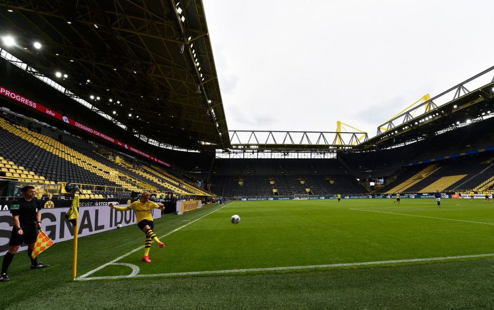 The Bundesliga has turned a corner by resuming action - but corners themselves, like this one from Erling Haaland, had a very different atmosphere