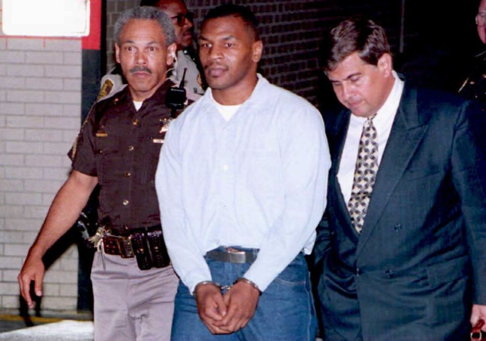  In 1992 Tyson's world came crashing down when he was jailed for rape