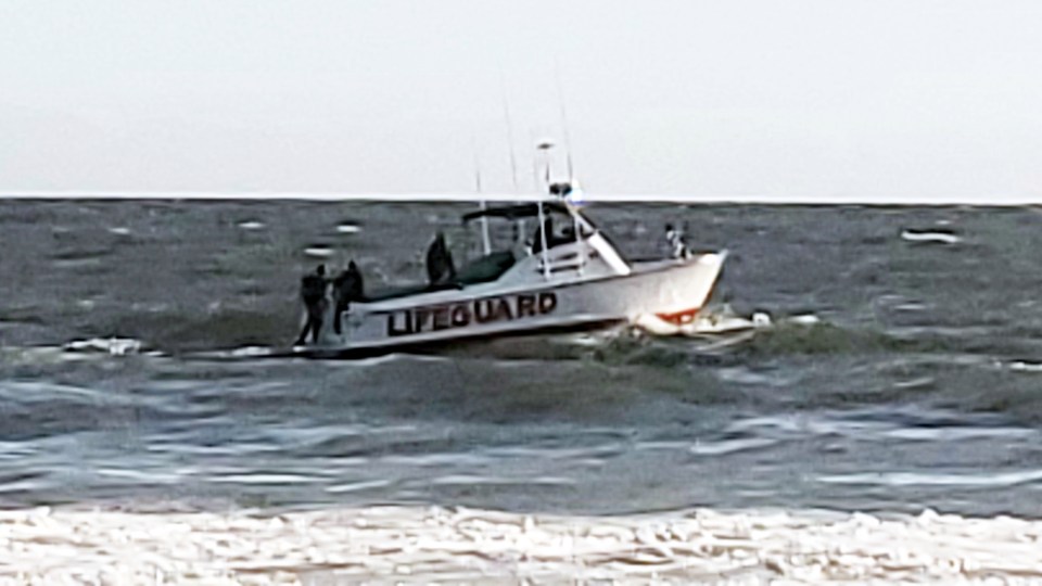  Rescue boats searched the area before the body was washed up on Wednesday morning