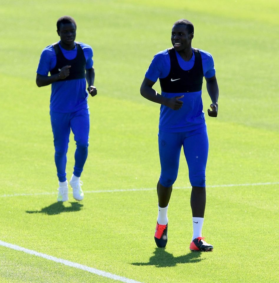 NGolo Kante, left, returned to training on Wednesday sporting a new hairstyle