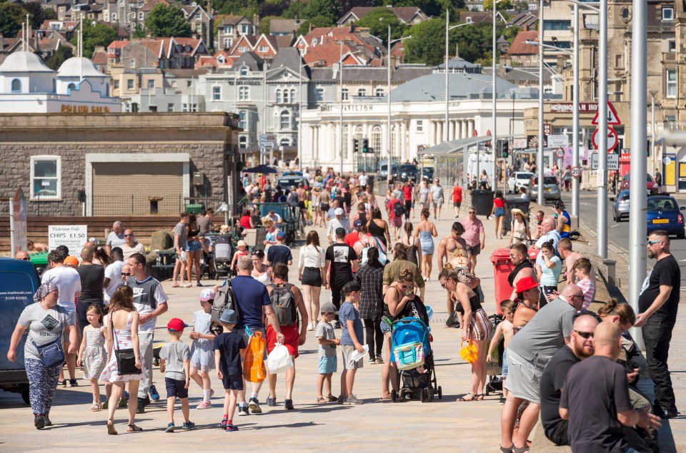 Weston-super-Mare was packed with Brits enjoying the hottest day of the year