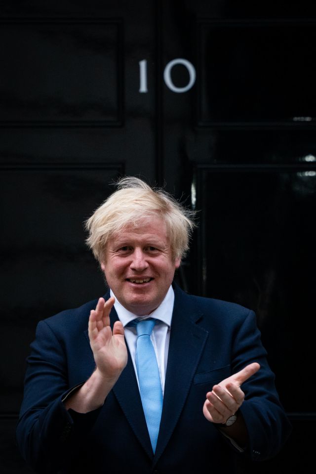  Prime Minister Boris Johnson applauds the NHS during yesterday's Clap for Carers