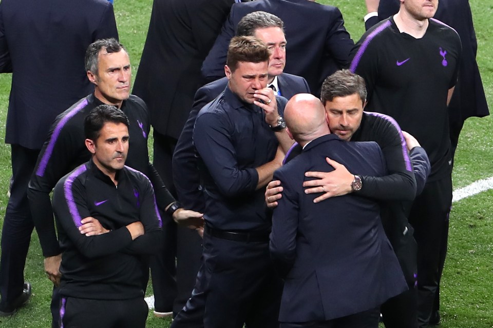 Mauricio Pochettino could not stop crying after losing the Champions League final with Spurs last season