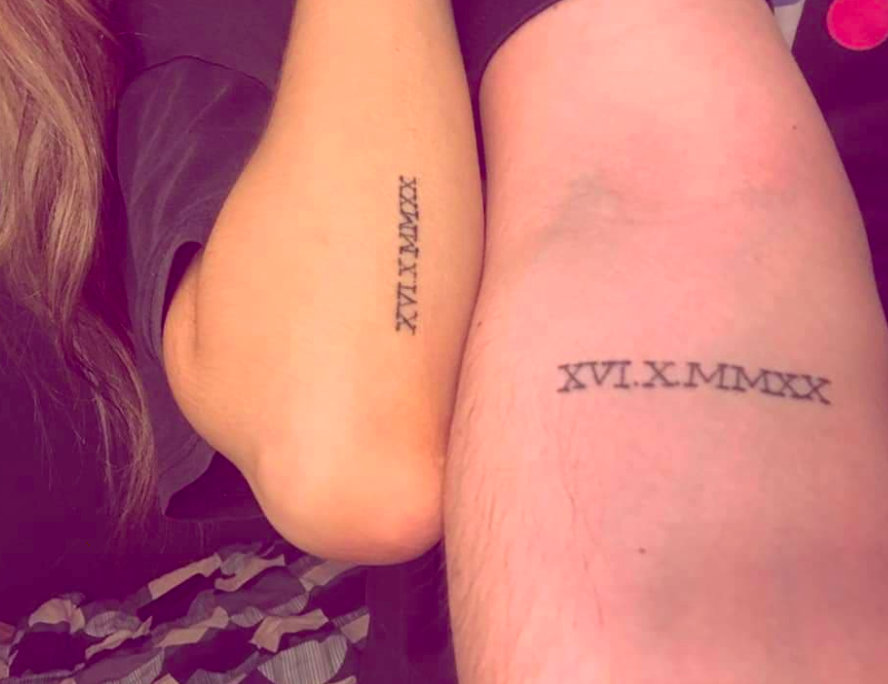  They got their future wedding date October 16th 2020 tattooed in Roman numerals - but the nuptials had to be postponed due to coronavirus