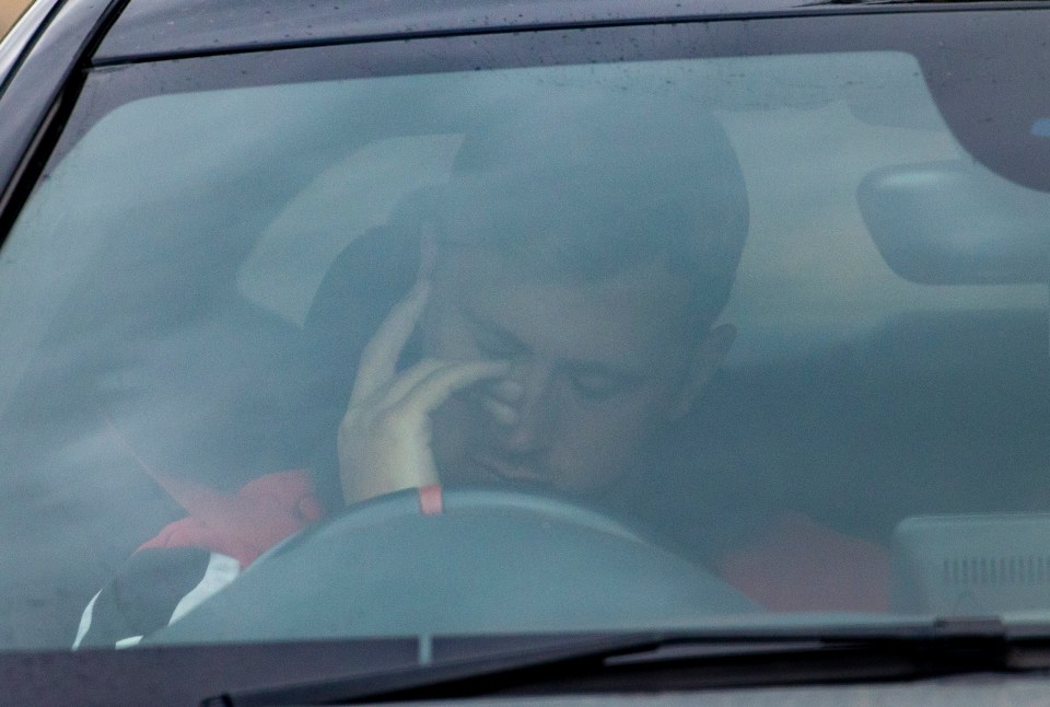  Dan looked tearful in the car