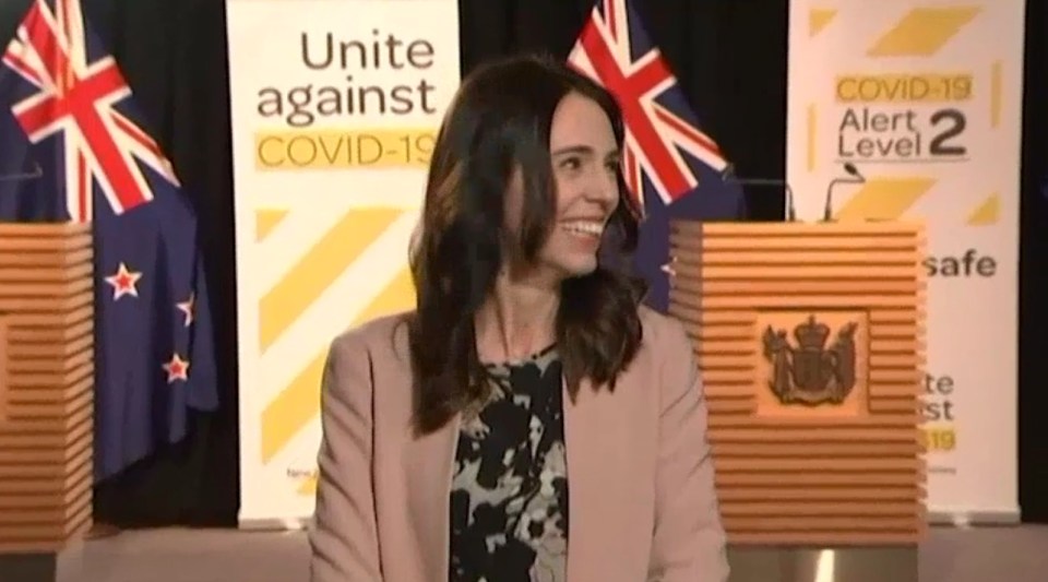 Unshaken...Ms Ardern was being interviewed live from the government building dubbed 'the Beehive' on channel Three when it hit