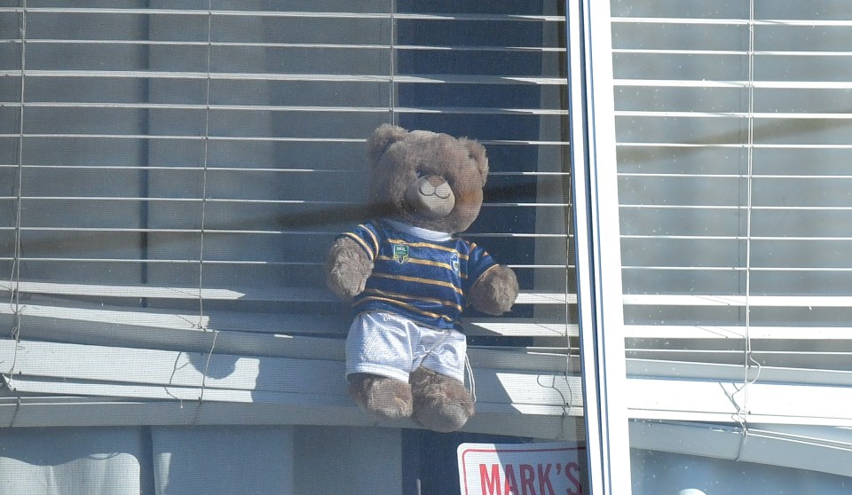  A teddy bear in the window of the Brisbane home