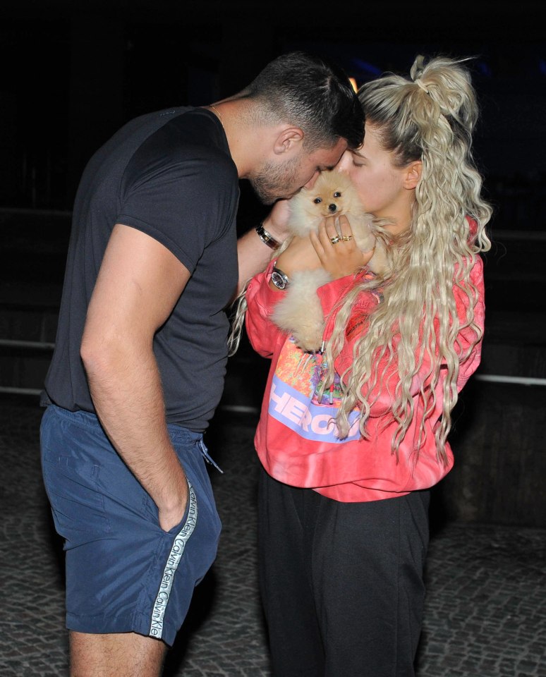  The pair took their furry friend out for a walk in Manchester