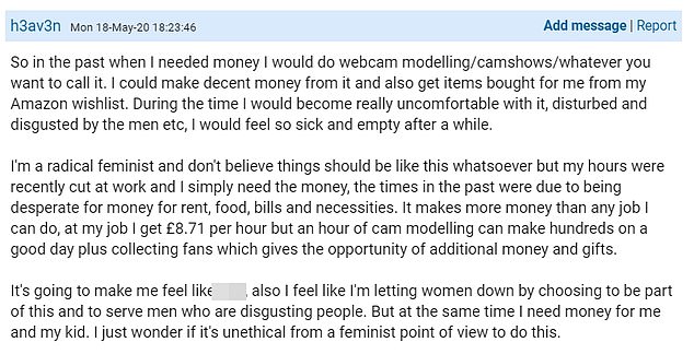 She took to Mumsnet to explain her dilemma