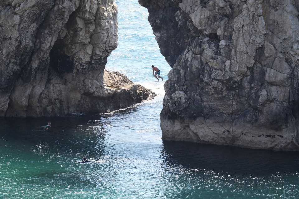 People were seen leaping into the sea again