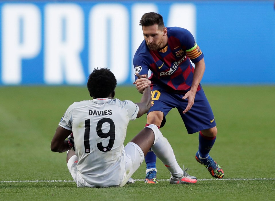 Davies earned the respect of Lionel Messi with his performance