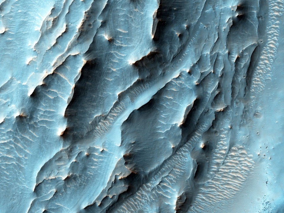  An area with 'unusual texture', as Nasa puts it, on the southern floor of Gale Crater