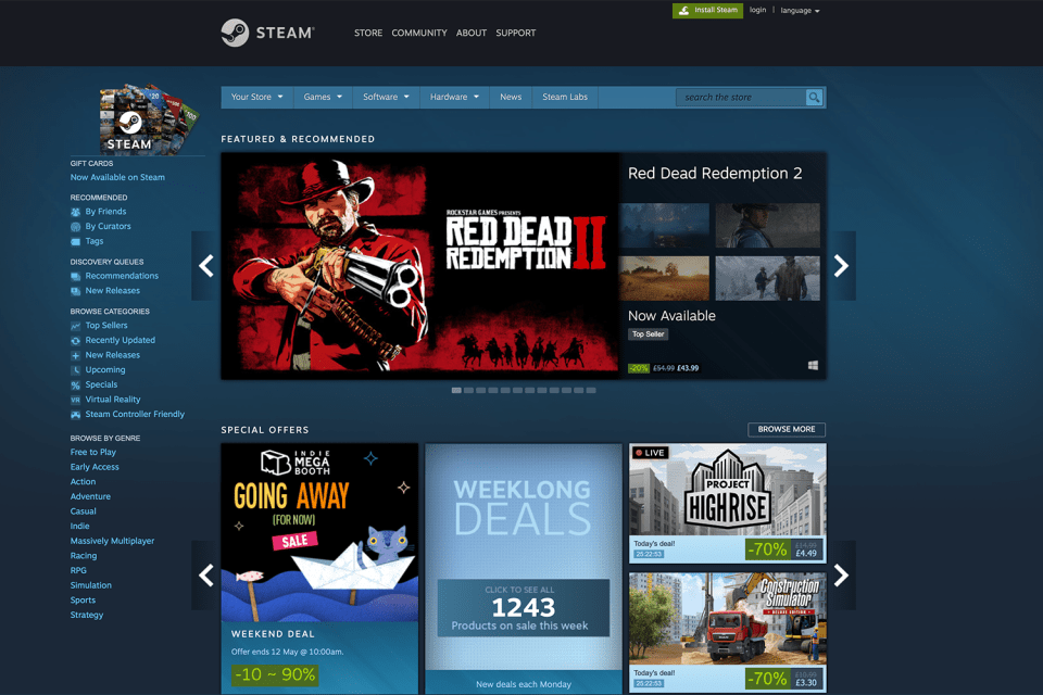 Steam is a massive online store for PC games