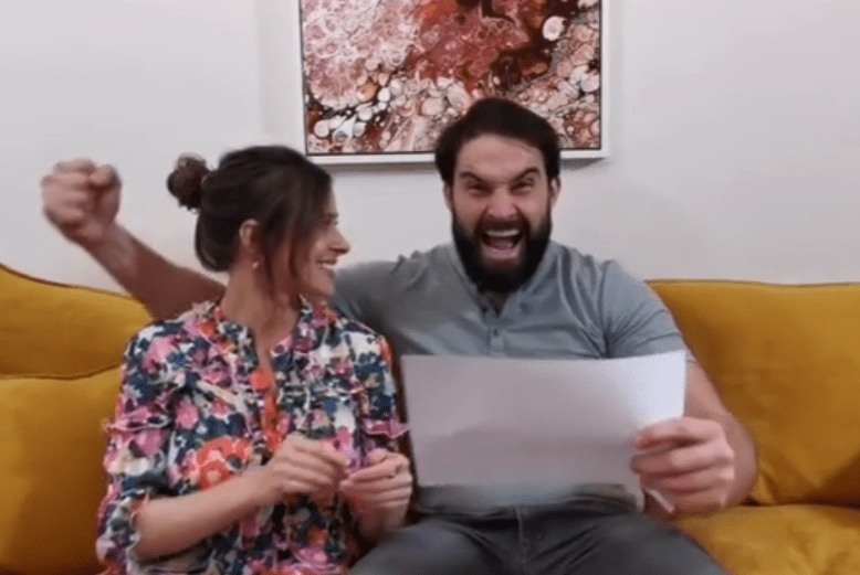  The adorable couple shared their news in a video that featured their friends and family