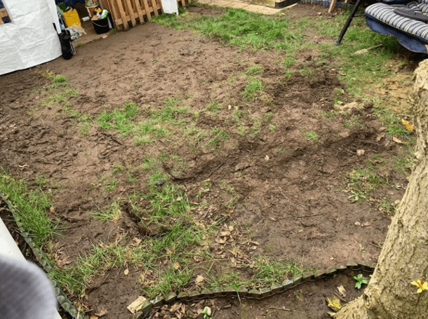 Before the transformation, the garden was a 'mud bath'