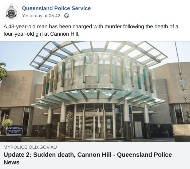  Brisbane Police said on Facebook that the 43-year-old dad has been charged