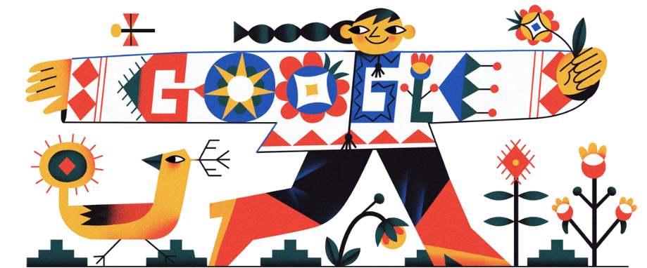 Google Doodle today celebrates Ukraine's tradition of embroidered shirts known as Vyshyvanka