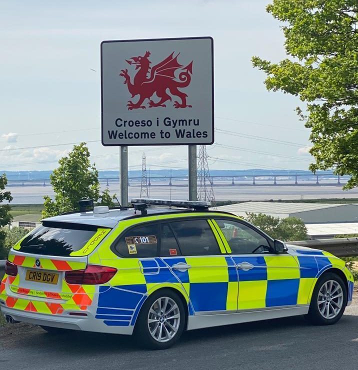  Police at the border of Wales and England