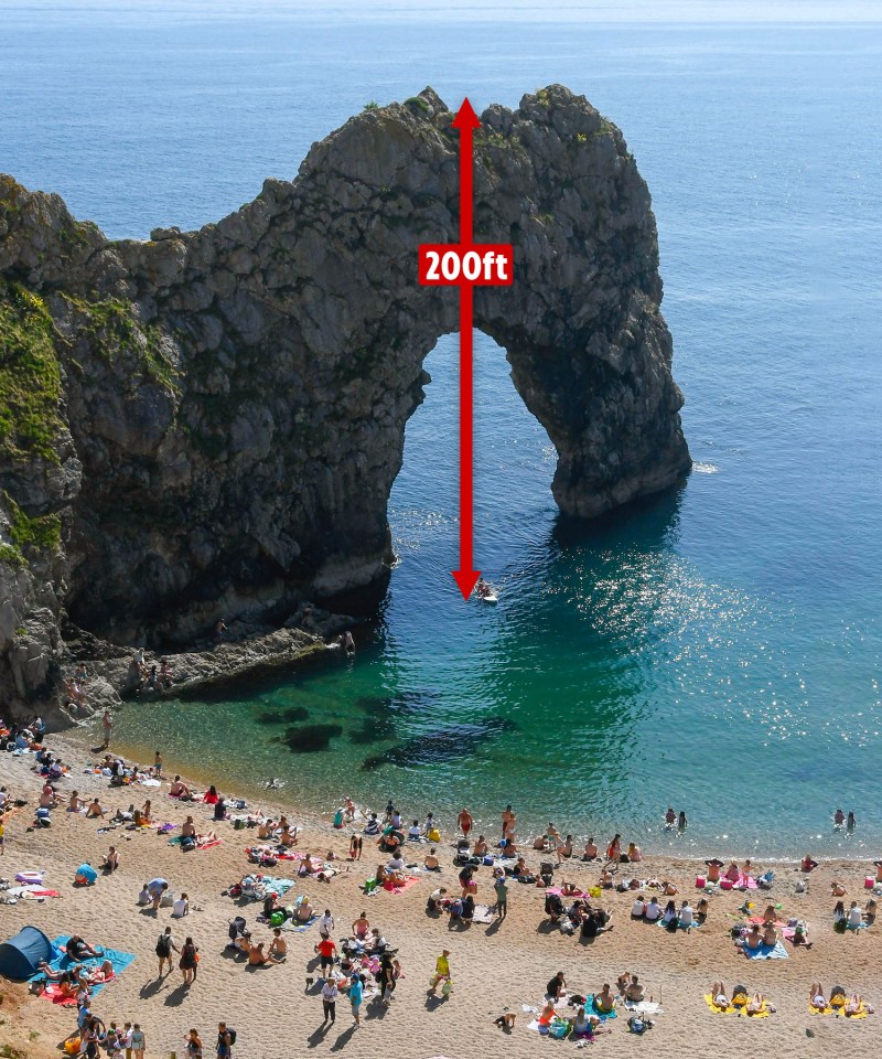 At least one of the men climbed to the top of the limestone arch before plunging into the sea