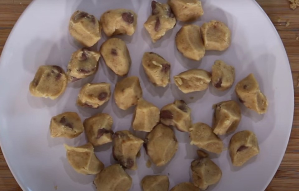 Making the cookie dough chunks is super simple