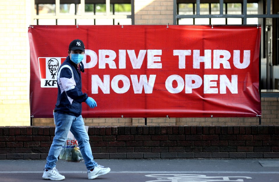 A newly reopened KFC drive-thru in London