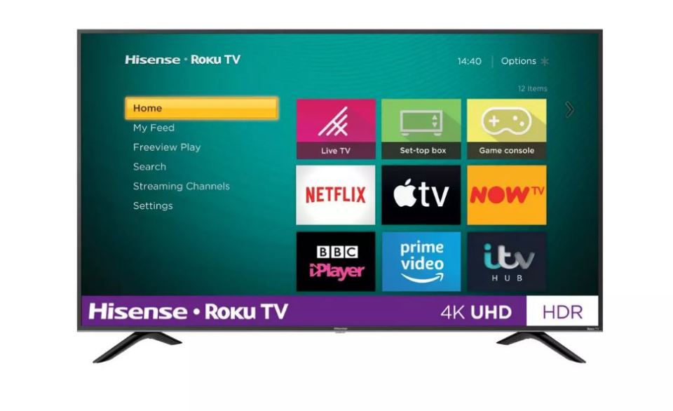  A Hisense Roku TV features the most popular streaming platforms