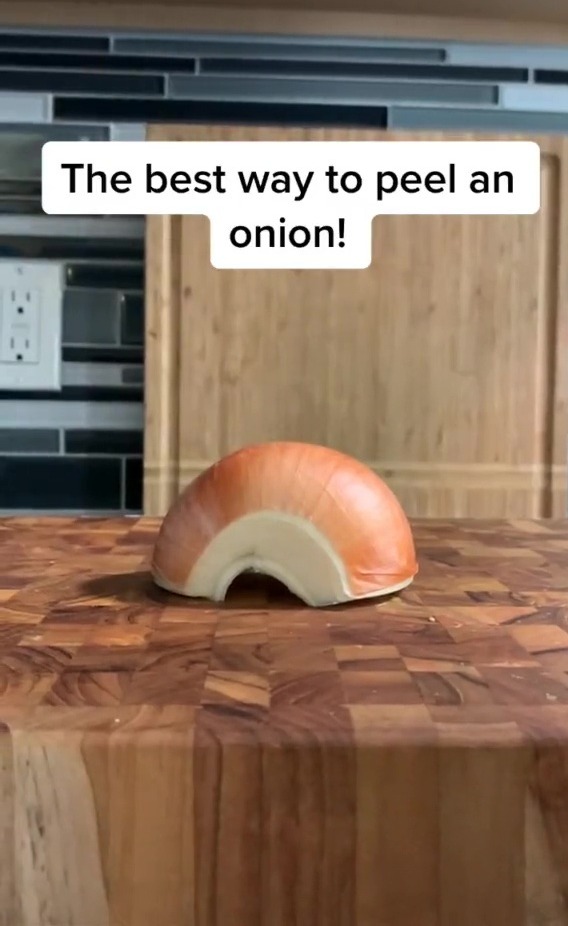 James Rembo shared his genius hack for peeling onions