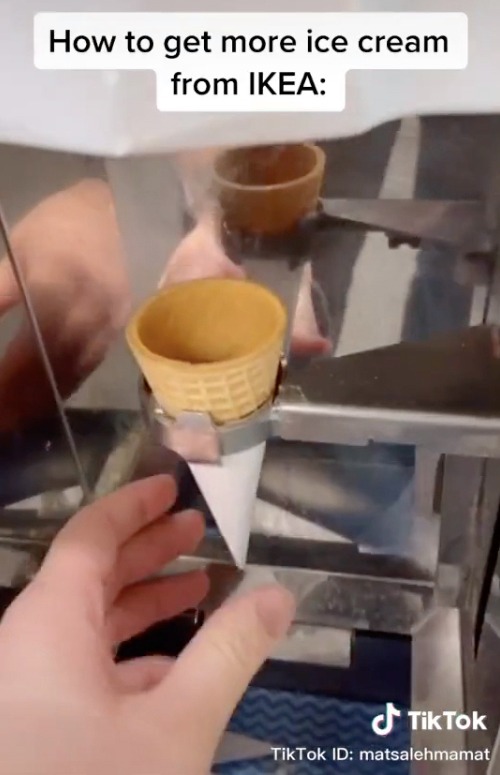 The bloke has revealed the simple way to get more ice cream at Ikea