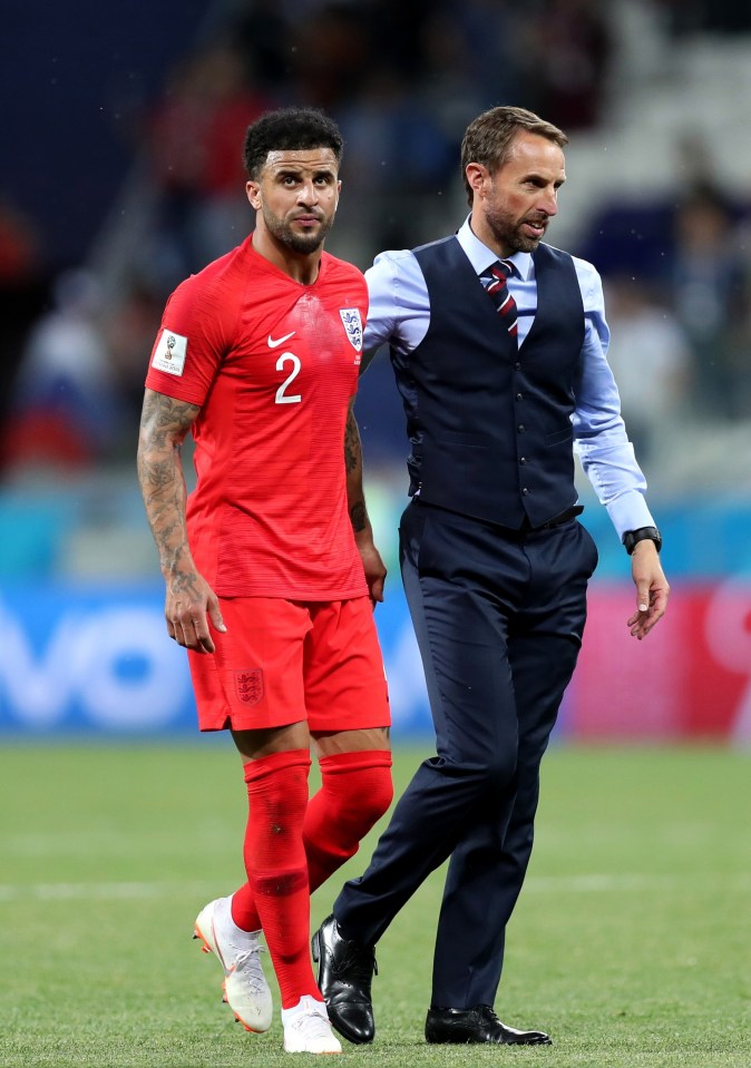  Kyle Walker at the FIFA World Cup Russia with Gareth Southgate