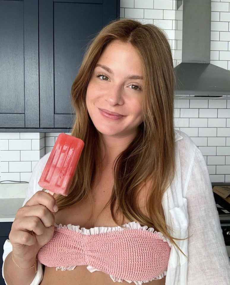 New mum Millie Mackintosh, 30,  kept her cool while pregnant with an ice lolly