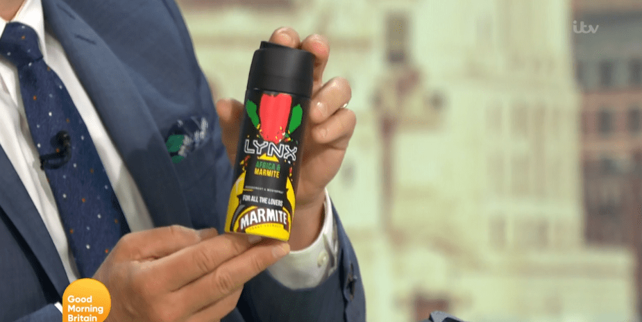 He showed off the new deodorant on GMB 