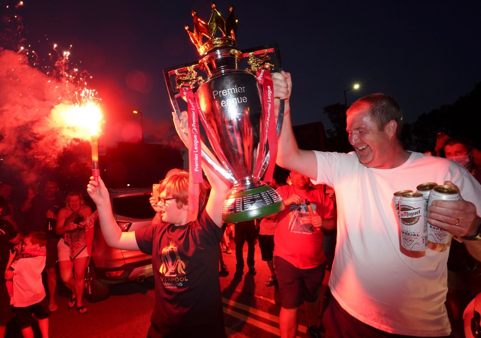  Liverpool fans partied into their night after winning their first-ever Premier League crown