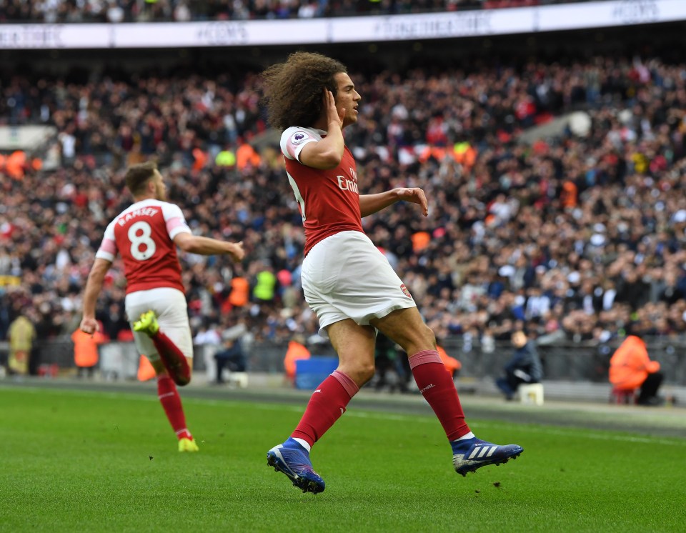  Guendouzi taunts Spurs fans after Arsenal's opener in a North London derby