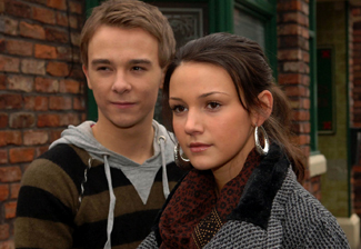 Michelle Keegan played Tina alongside Jack P Shepherd on the soap