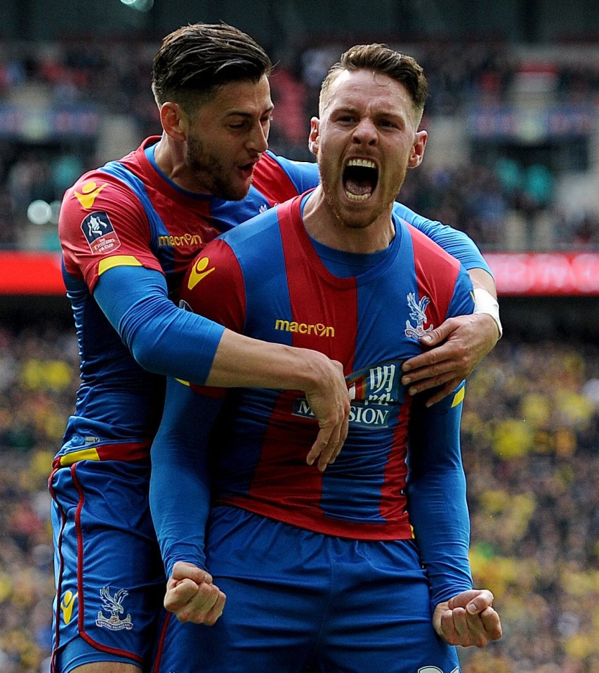 Connor Wickham celebrates scoring for Crystal Palace