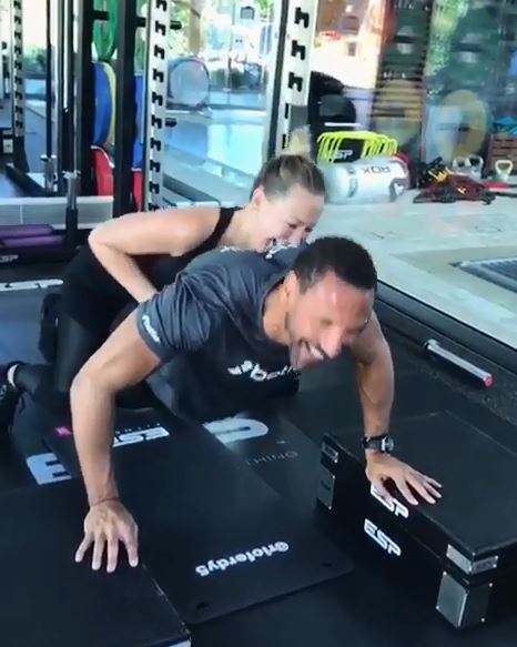 Kate Ferdinand and husband Rio are used to famously intense gym workouts