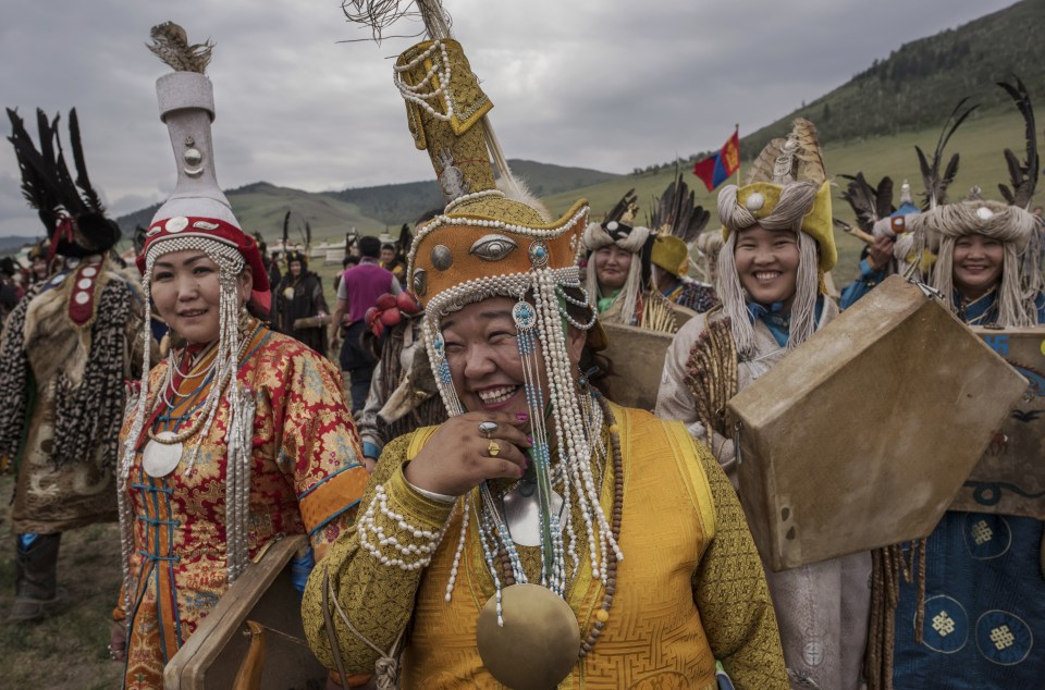 People sing and dance around bonfires, play games and perform traditional rituals in Mongolia