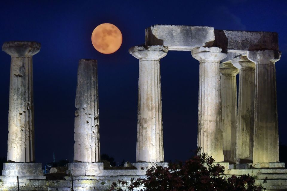 Last year's Strawberry Moon above Apollo Temple in ancient Corinth