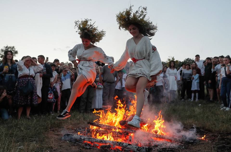 People sing and dance around bonfires, play games and perform traditional rituals