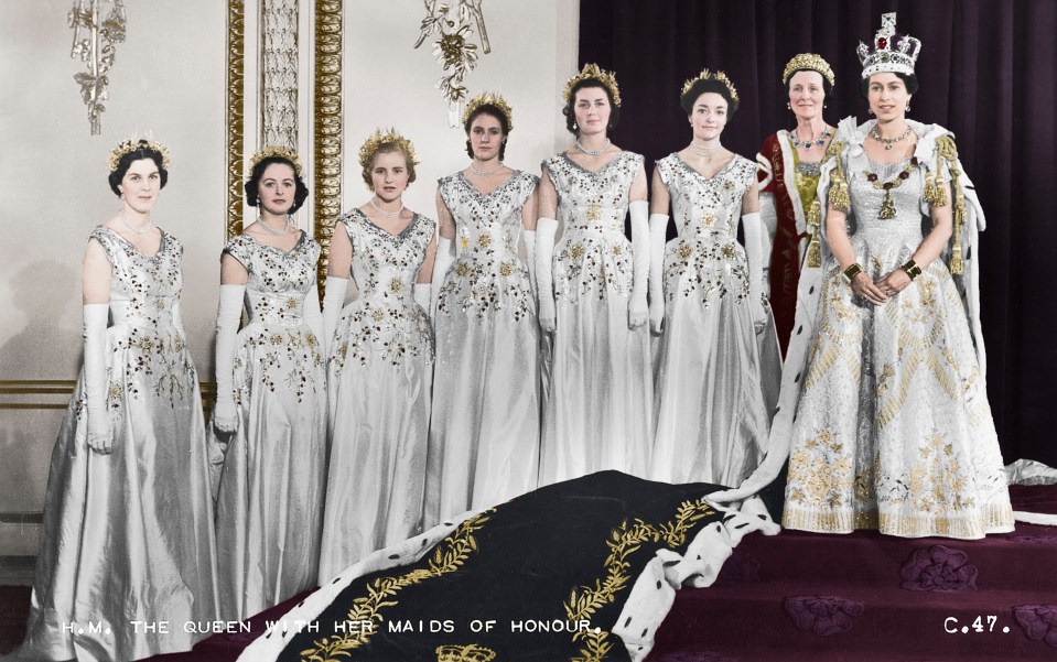 The Queen had six Maids Of Honour by her side on the big day