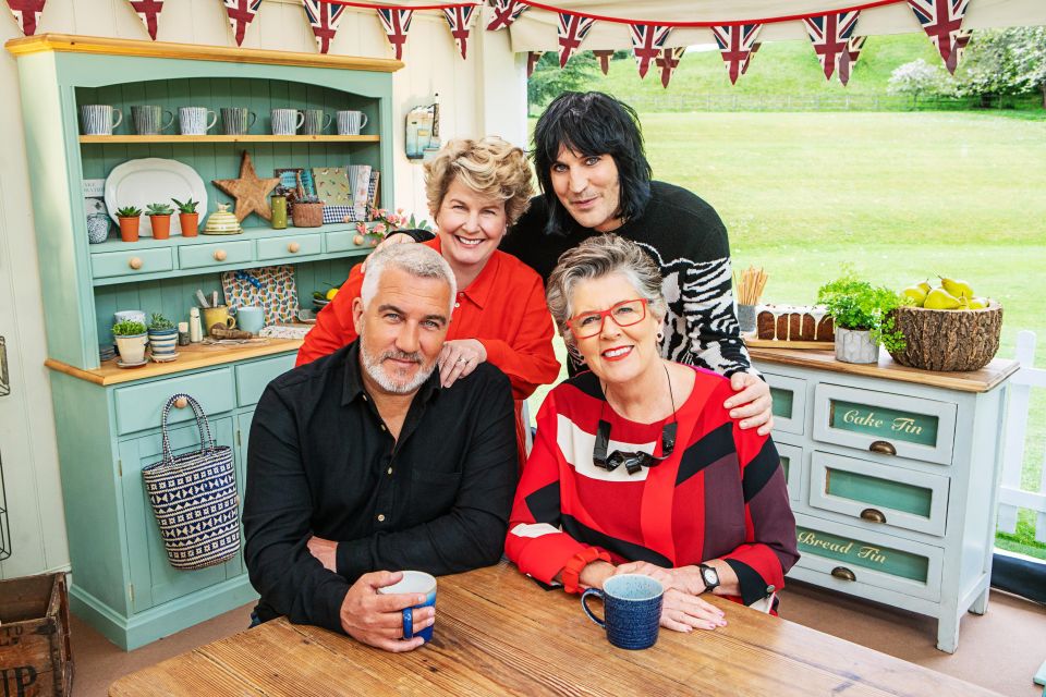 Paul Hollywood, Prue Leith, Sandi Toksvig and Noel Fielding on Bake Off