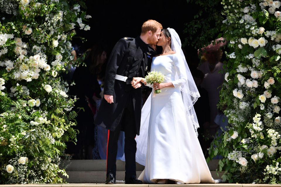 Meghan and Harry are pictured here on their wedding day - with the seeds already sown for Megxit, it was claimed today