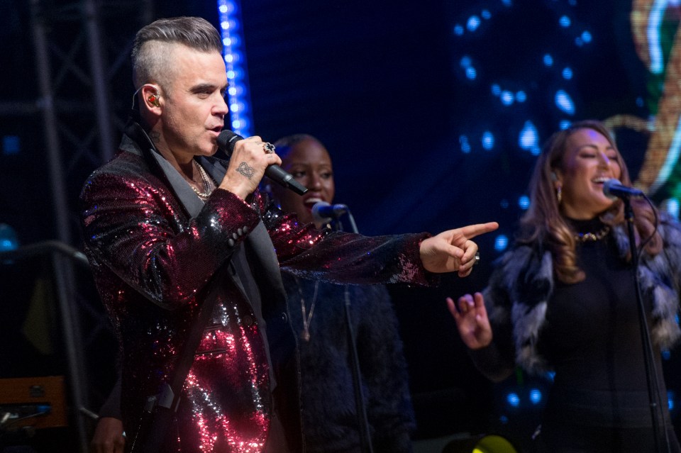  Robbie most recently performed with Take That in a virtual lockdown fundraiser gig